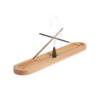 Wood Incense Holder for Sticks & Cone - Modern Wooden Two Sticks Holder with a Place for Cone Burning, Incense Burner Holder, Cute Home and Room Decor for Meditation (Beige)