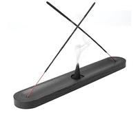 Wood Incense Holder for Sticks & Cone - Modern Wooden Two Sticks Holder with a Place for Cone Burning, Incense Burner Holder, Cute Home and Room Decor for Meditation (Black)