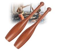 Wood Indian Clubs Pair for Strength Training and Rehabilitation, 2lb Exercise Clubs Improve Grip for Full Body Workouts, Suitable for Men and Women