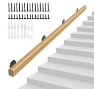 Wood Indoor Stair Rail Wooden Handrail, Safety Non-Slip Stair Railing,Handrails Support Rod Complete Kit, for Bars Lofts Kindergarten Guardrail Elderly Safety Handrail Kit,1-20ft/30-600cm(300cm/9.84ft
