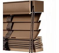 Wood indoor Window Blinds 2" Slats, 16" 24" 28" 34" 40" 48" 52" 55" 62" 68" 70" 76" Cordless Horizontal Shades, Privacy Blackout Wooden Venetian Blind for Bedroom Bathroom Office(Coffee)