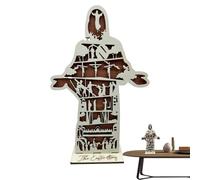 Wood Jesus Statue - Easter Jesus Birth Statue - Wooden Carving Nativity Scene Standing Sculpture