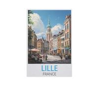Wood Jigsaw 1000 Piece，Lille France，Educational Toys For Adult Birthday Gift（75x50cm）-FV78