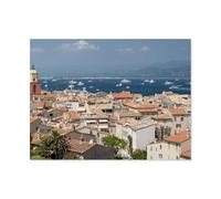 Wood Jigsaw 1000 Piece,Saint-Tropez - Dream town on the Côte d’Azur,Educational Toys For Adult Birthday Gift(75x50cm)-AT22