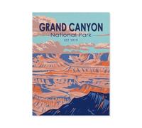 Wood Jigsaw Puzzle 1000 Pieces，Grand Canyon National Park Vintage Travel Poster，Adult Children Toys Decompression Game38x52cm-AT40