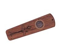 Wood Kazoo, Flute Wooden Play Guitar Ukulele Accompaniment Harmonica Diaphragm Wind Instrument (Ebony)