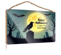Wood Kitchen Decor Halloween Party On October 31St at 10 Pm Wooded Sign Farmhouse Wall Decor for The Home Funny Kitchen De(23X35CM)