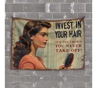 Wood Kitchen Decor Invest In Your Hair - It'S The Crown You Never Take Off! Tapestry Room Stuff Gifts For The Office(100X150CM)