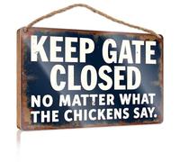 Wood Kitchen Decor Keep Gate Closed: Chickens Can't Decide Wooden Sign Fun Home Decor Fall Front Door Decor(20X30CM)