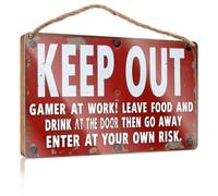 Wood Kitchen Decor Keep Out: Gamer's Warning Wooden Sign Fun Home Decor Fall Front Door Decor(20X30CM)