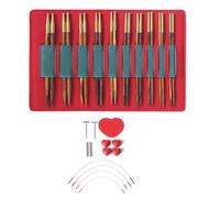 Wood Knitting Needle 3-6.0mm Interchangeable Circular Knitting Needle Set with Case & Accessories Crochet Hook Set Circular Interchangeable with Accessories
