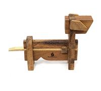 Wood Kumiki Brain Teaser Puzzle for Adults - Handmade 3D Interlocking Wood Puzzle Game - Classic Japanese Logic Puzzle - Mind Challenge Gift for Adults, Wooden Desk Toy & Decor (Dog)