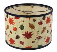 Wood Lamp Shade with Autumn Leaf Pattern, 11.8 x 7.8 in, Rustic Style for Pendant Table and Floor Lamp, Easy to Clean, Adds Festive and Elegant Touch to Home Decor, Natural Wood Finish