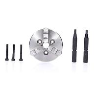 Wood Lathe Chuck, K01-80B 3-Jaw Self-Centering Lathe Chuck 80mm with 3-M5 Thread and Internal External Jaws