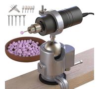 Wood Lathe Polishing Machine, Mini Table Top Tool Kit with Rounding Tools, Fixing Pins & Polishing Heads, 0-40000rpm Stepless Speed Adjustment for Beads Making