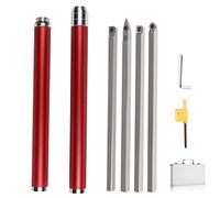 Wood Lathe Tools Full Size Carbide Tipped Wood Lathe Turning Tools Set with Tungsten Diamond Round Square Carbide Cutters Inserts and Interchangeable Aluminum Alloy Grip Handle