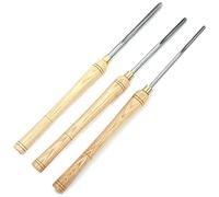 Wood Lathe Turning Tools, Bowl Gouge Set Includes 1/4 3/8 1/2 Flute, 3Pcs HSS Lathe Chisel Spindle Bowl Gouges Woodworking Tool with Manchurian Ash Handles Brass Ferrules
