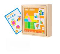 Wood Learning Toy - Disconnected Family Time, Interactive Jigsaw Construction Pieces, Versatile Travel Companion Accessory, Stimulating Classroom Skill Builder | Portable Logic Challenge Group Gift