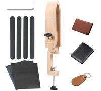 Wood Leather Craft Hand Stitching Pony Horse Foldable Table Desktop Stitching Pony Horse Clamp 180° Rotation Leather Sewing Pony Professional Leather Working Tools for DIY Hand Leathercraft Sewing