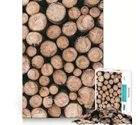 Wood Log Pile 1000 Piece Jigsaws for Adults Think Training Play Tight Lock No Loose Pieces Unique Gift for Stress Relief (38x26cm)
