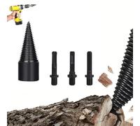 Wood Log Splitter Firewood Drill Bit, 45mm+32mm Heavy Duty Log Splitter Drill Bit with 3 Drill Screw,Upgrade Detachable Heavy Duty Electric Drills Screw Cone Driver Tools for Splitting Woods