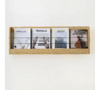 Wood Magazine Wall Rack, Wall Mount Space Saver Record Catalog Display Frames, 37×3.1×11.8" File Holder for Entryway, Living Room, Waiting Room, Office (Color : A, Size : LxWxH 94x8x30 cm) (A LxW
