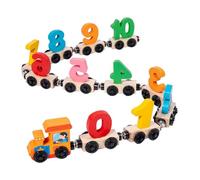 Wood Magnetic Train Set, Digital Train Playset Kids, Portable Educational Trains for Preschool Learning, Funny Cognitive Development Playset for and Beginners