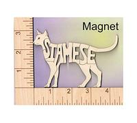 Wood Magnets Siamese Cat - Cat Lovers Gift - Unique laser cut and engraved with breed name.