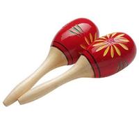 Oval Maracas 26cm Wooden Super Soft Sounding Rattle - Red Sold individually