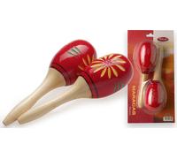 Oval Maracas 26cm Wooden Super Soft Sounding Rattle - Red Sold individually