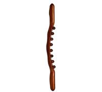 Wood Massage Stick - 8 Bead Carbonized Handheld Body Scraping Roller, Gua Sha Tool for Back Body Sculpting Stomach Cellulite Self Massage Single Row Handle Relaxation, 52x2x2cm