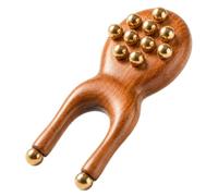 Wood Massage Tools Wooden Frog Brass Bead Manual Relief Massager | Eyes Face Lift Massage Wand for Body Leg Back Shoulder Home Travel Office Spa Fitness Morning