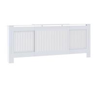 Wood Material Radiator Cover, White, 205 cm, Adjustable with Slatted Frame Design, Shelf for Living Room, Robust and Durable, Suitable for Flat Radiators and Ribbed Radiators