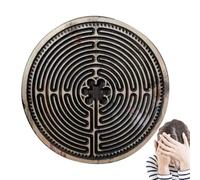 Wood Maze Board - Round Finger Labyrinth, Marble Logic Toy | Sturdy Educational Play Board, Interactive Skill Development Tool, Fine Motor Training Game Preschool Learning, Early Childhood