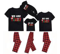 WOOD MEETS COLOR Christmas pyjamas for the family, family holiday PJS matching sets, Xmas jammies for couples（Black 85W，L）