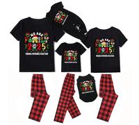 WOOD MEETS COLOR Christmas pyjamas for the family, family holiday PJS matching sets, Xmas jammies for couples（Black 89M，XL）