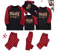 WOOD MEETS COLOR Family Christmas pajamas, family Christmas pajamas sets, couples and children's Christmas pajamas（Black 1028 Men，2XL）