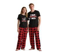 WOOD MEETS COLOR Matching Couple Pyjama Set Comfortable Loungewear for Him Her Married Couples(Women-Black7-L)