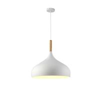 Wood Metal Colorful Pendant Light Fixture - Creative Nordic Hanging Lamp, Simple Indoor Single Pendant Lighting, Farmhouse for Kitchen Island, Dining Table, Bar Counter, Entrance