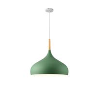 Wood Metal Colorful Pendant Light Fixture - Creative Nordic Hanging Lamp, Simple Indoor Single Pendant Lighting, Farmhouse for Kitchen Island, Dining Table, Bar Counter, Entrance