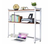 Wood Metal Computer Desk Bookcase - Desktop Display Shelf, 2-Tier Adjustable Desk Organizer, Multipurpose Countertop Hutch Bookshelf, Open Desktop Storage Display Shelf ( Color : D , Size : 95X25X90cm