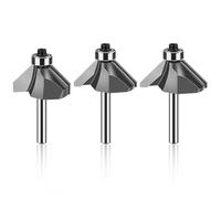 Wood Milling Cutter 1PCS 45 Degrees 6mm 12mm Shank Chamfer Edge Forming Router Bit with Bearing Woodworking Milling Cutter Tool Router Bit(12mmx34.9mm)