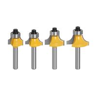 Wood Milling Cutter 4 pcs Set 6mm or 1/4" Shank Small Corner Round Router Bit for Wood Edging Woodworking Mill Classical Cutter for Router Bit(6mm Shank Set)