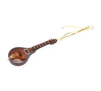 Wood Miniature Electric Mandolin Mini Musical Coration Model Instrument Mandolin Cord Timber Ornament Collection Miniature