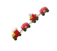 Wood Miniature Train With Snowflake Pattern For 1/12 Scale Dollhouses Decoration Pretend Play Train Set