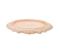 Wood Mirror Frame Onlay Applique Trim, DIY European Floral Ornament | Precision-cut Unfinished Timber, Khaki Finish, 17.2x12x1.5cm, Suits Cabinets and Wall Mirrors