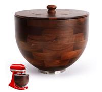 Wood Mixing Bowl Compatible with KitchenAid 4.5-5 Qt Tilt-Head Stand Mixer.