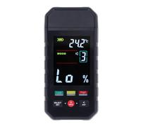 Wood Moisture Meter Pin Type, Digital LCD Display 2 in 1 Dampness Temperature Sensor Detector, High Accuracy Moisture Tester for Wood Firewood Building Materials with Auto Power of