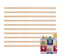 Wood Molding, 15.75 Inch Decorative Beaded Wood Trim Moulding, 10 Piece Unfinished Wooden Half Molding Beads for Window Door Cabinet Wall Shelf Furniture Decoration