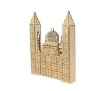 Wood Mosque Castles Advent Calendar Eid Countdown Calendar Drawer With LED Light Muslims Ramadans Festival Decoration Wood Advent